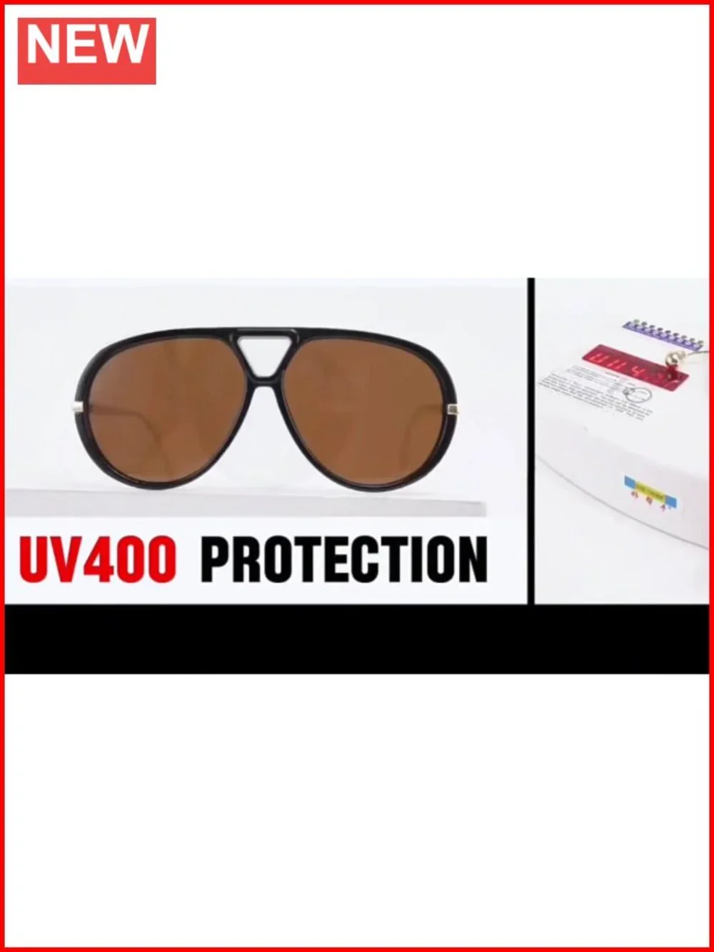 Oversized Retro Aviator Sunglasses UV400 Protection Double Bridge